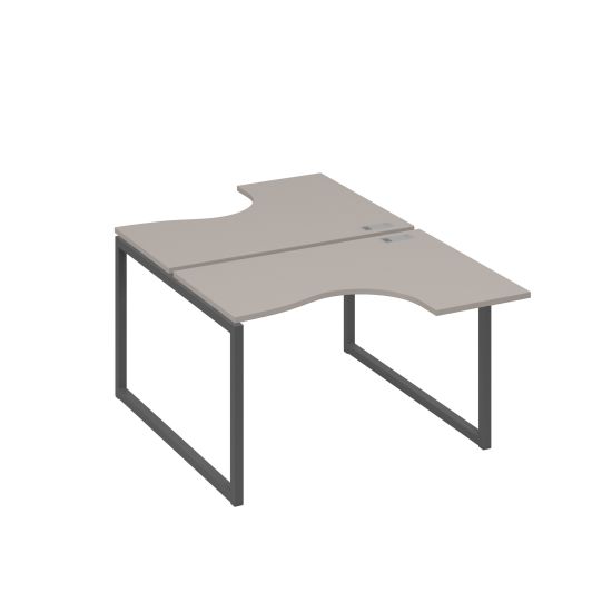 Рабочая станция эргономичная Классика каркас QUATTRO (2х120) мокко премиум / металлокаркас антрацит