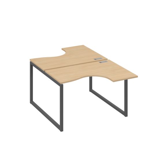 Рабочая станция эргономичная Классика каркас QUATTRO (2х120) натуральный дуб / металлокаркас антрацит