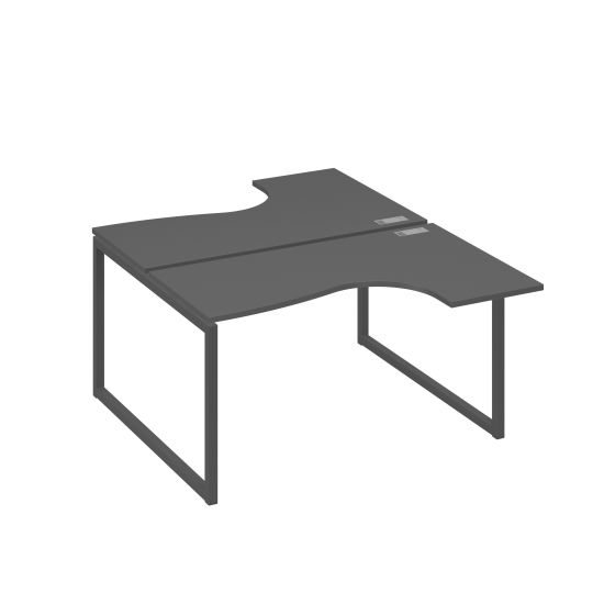 Рабочая станция каркас QUATTRO столы Классика (2х140) антрацит премиум / металлокаркас антрацит