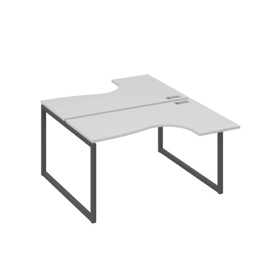 Рабочая станция каркас QUATTRO столы Классика (2х140) серый / металлокаркас антрацит