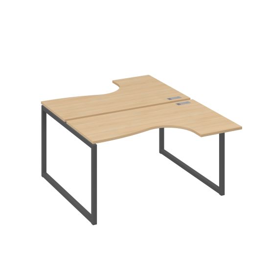 Рабочая станция каркас QUATTRO столы Классика (2х140) натуральный дуб / металлокаркас антрацит