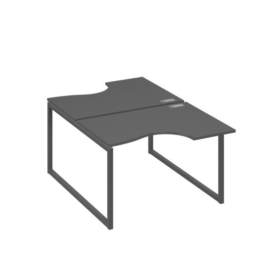 Рабочая станция столы Классика QUATTRO (2х120) антрацит премиум / металлокаркас антрацит