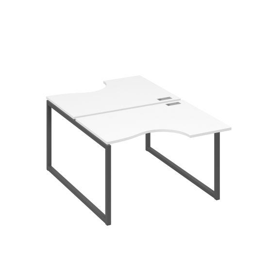 Рабочая станция столы Классика QUATTRO (2х120) белый премиум / металлокаркас антрацит