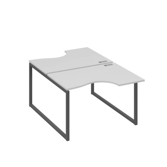 Рабочая станция столы Классика QUATTRO (2х120) серый / металлокаркас антрацит