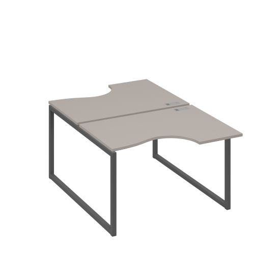 Рабочая станция столы Классика QUATTRO (2х120) мокко премиум / металлокаркас антрацит