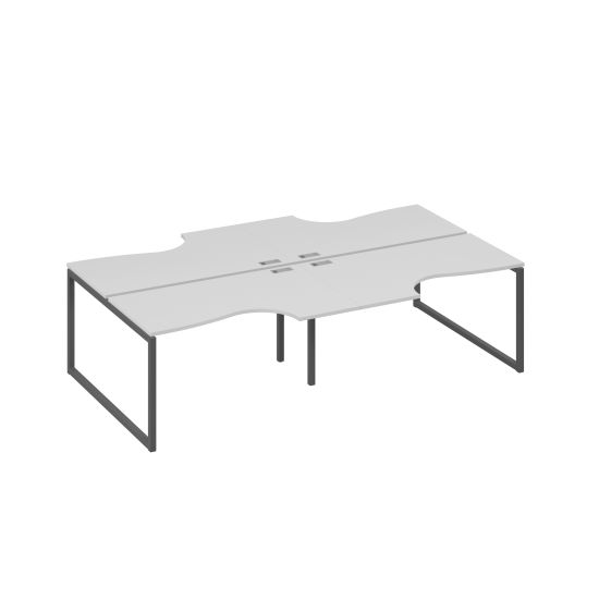 Рабочая станция (4х140) столы Классика каркас QUATTRO серый / металлокаркас антрацит