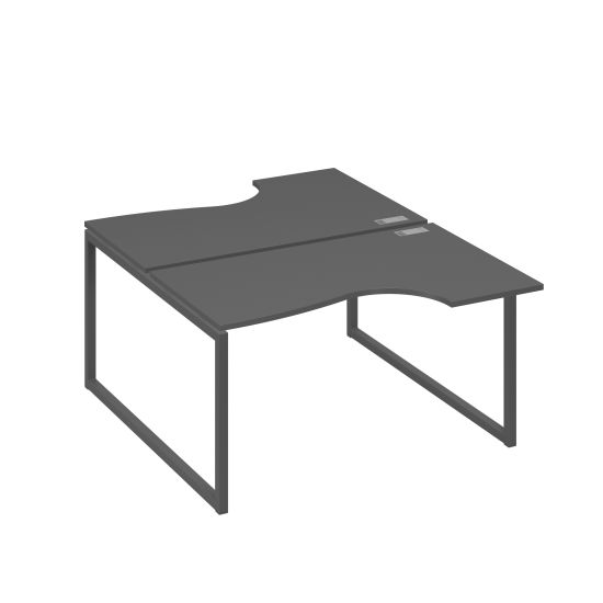 Рабочая станция каркас QUATTRO (2х140) столы Классика антрацит премиум / металлокаркас антрацит