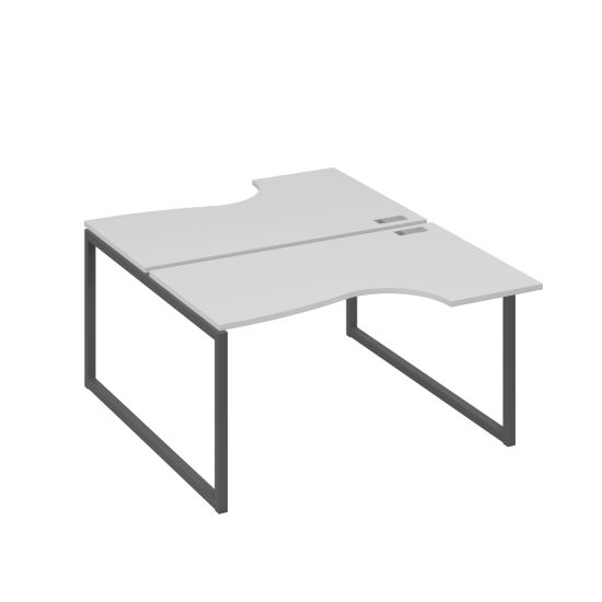 Рабочая станция каркас QUATTRO (2х140) столы Классика серый / металлокаркас антрацит