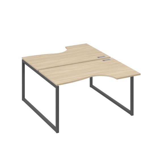 Рабочая станция каркас QUATTRO (2х140) столы Классика дуб скандинавский / металлокаркас антрацит
