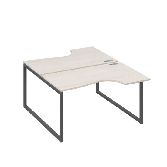 Рабочая станция каркас QUATTRO (2х140) столы Классика дуб / металлокаркас антрацит