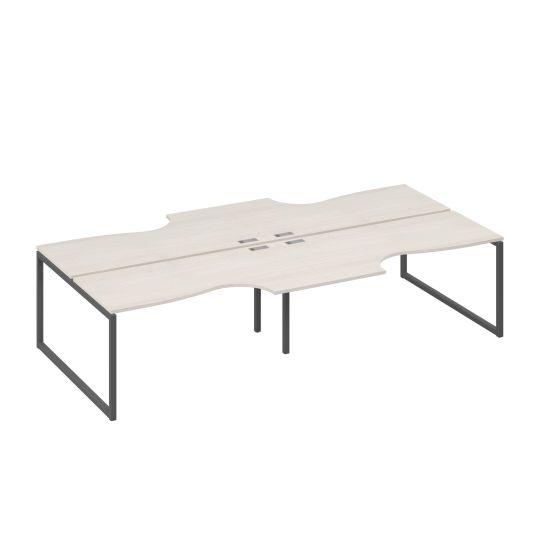 Рабочая станция QUATTRO (4х160) столы Классика дуб / металлокаркас антрацит