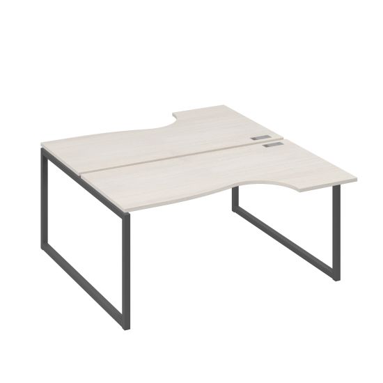 Рабочая станция (2х160) столы Классика опоры QUATTRO дуб / металлокаркас антрацит