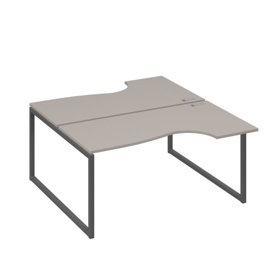 Рабочая станция (2х160) столы Классика опоры QUATTRO мокко премиум / металлокаркас антрацит