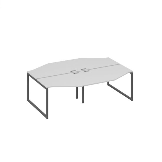 Cтанция QUATTRO столы Техно 4х120 эргономичные серый / металлокаркас антрацит