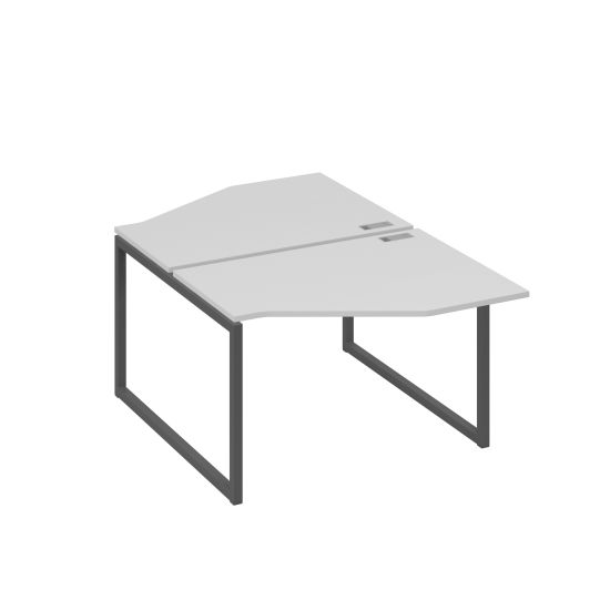 Станция каркас QUATTRO столы (2х120) эргономичные Техно серый / металлокаркас антрацит