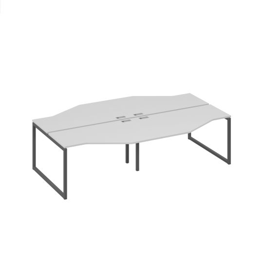 Рабочая станция столы (4х140) Техно каркас QUATTRO серый / металлокаркас антрацит