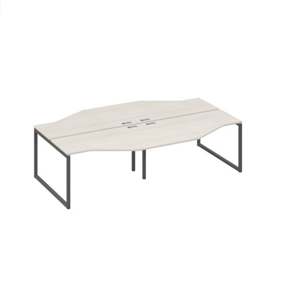 Рабочая станция столы (4х140) Техно каркас QUATTRO дуб / металлокаркас антрацит