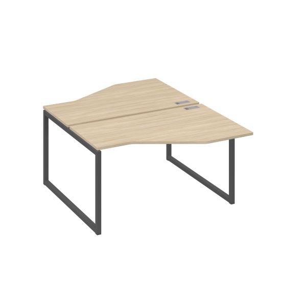 Рабочая станция со столами (2х140) Техно на каркасе QUATTRO дуб скандинавский / металлокаркас антрацит