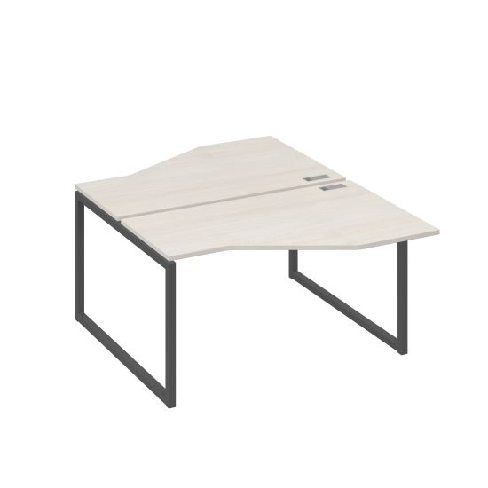 Рабочая станция со столами (2х140) Техно на каркасе QUATTRO дуб / металлокаркас антрацит