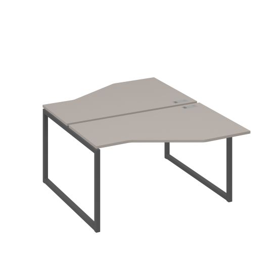 Рабочая станция со столами (2х140) Техно на каркасе QUATTRO мокко премиум / металлокаркас антрацит