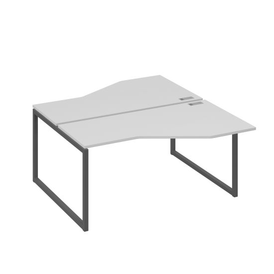 Рабочая станция со столами Техно (2х160) каркас QUATTRO серый / металлокаркас антрацит