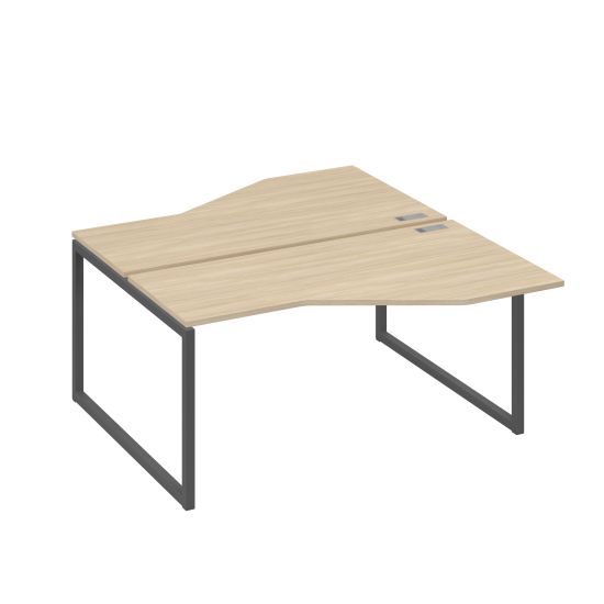 Рабочая станция со столами Техно (2х160) каркас QUATTRO дуб скандинавский / металлокаркас антрацит
