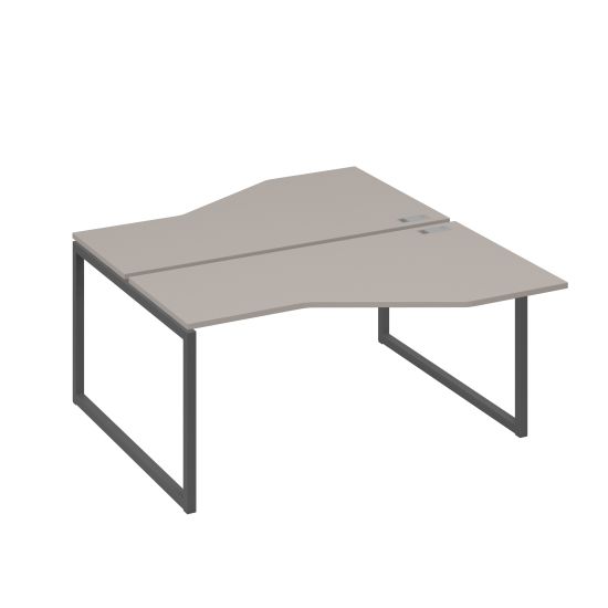 Рабочая станция со столами Техно (2х160) каркас QUATTRO мокко премиум / металлокаркас антрацит
