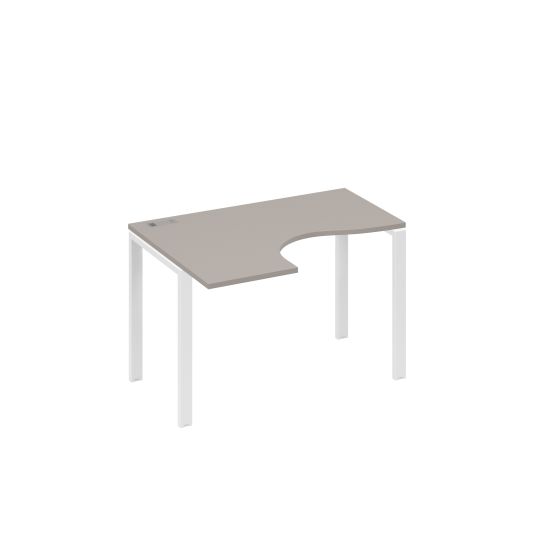 Стол левый эргономичный Классика на металлокаркасе UNO мокко премиум / металлокаркас белый