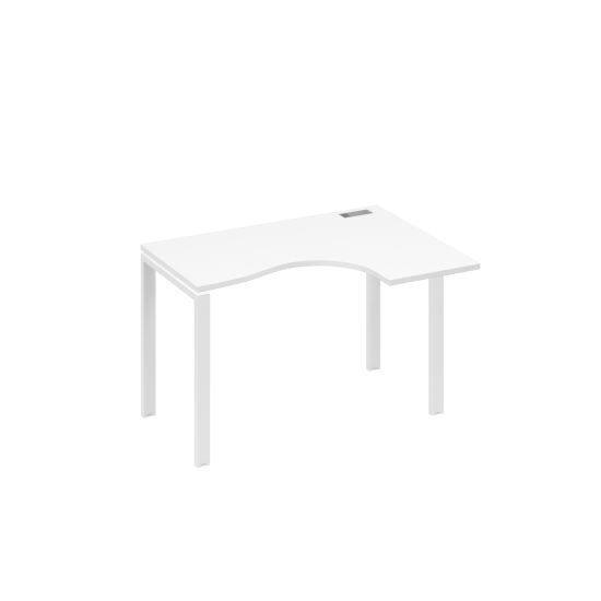 Стол правый Классика на металлокаркасе UNO эргономичный белый премиум / металлокаркас белый
