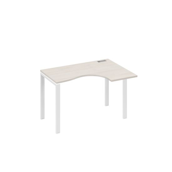 Стол правый Классика на металлокаркасе UNO эргономичный дуб / металлокаркас белый
