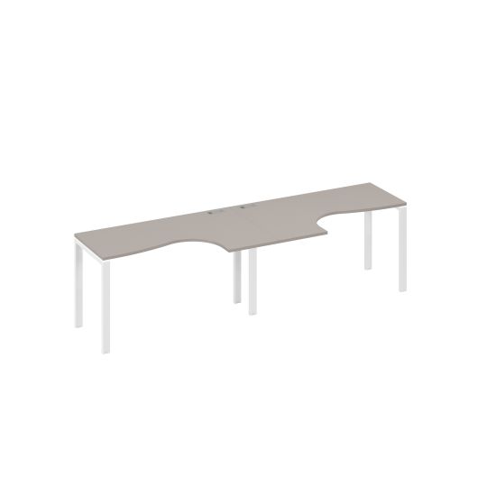 Рабочая станция UNO (2х140) со столами Классика мокко премиум / металлокаркас белый