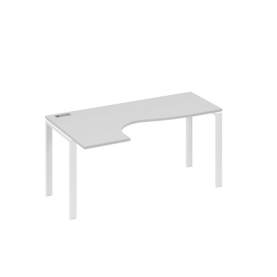 Стол эргономичный Классика на металлокаркасе UNO левый серый / металлокаркас белый