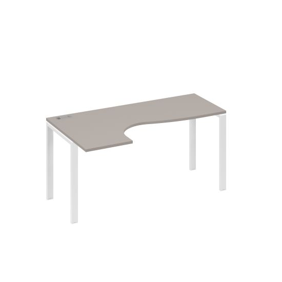 Стол эргономичный Классика на металлокаркасе UNO левый мокко премиум / металлокаркас белый