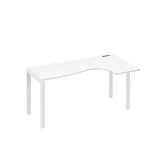 Стол эргономичный Классика правый на металлокаркасе UNO белый премиум / металлокаркас белый