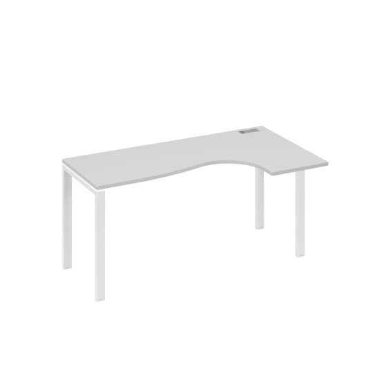 Стол эргономичный Классика правый на металлокаркасе UNO серый / металлокаркас белый