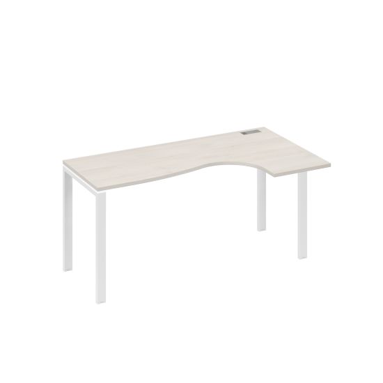 Стол эргономичный Классика правый на металлокаркасе UNO дуб / металлокаркас белый