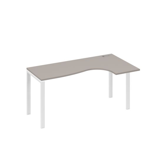 Стол эргономичный Классика правый на металлокаркасе UNO мокко премиум / металлокаркас белый