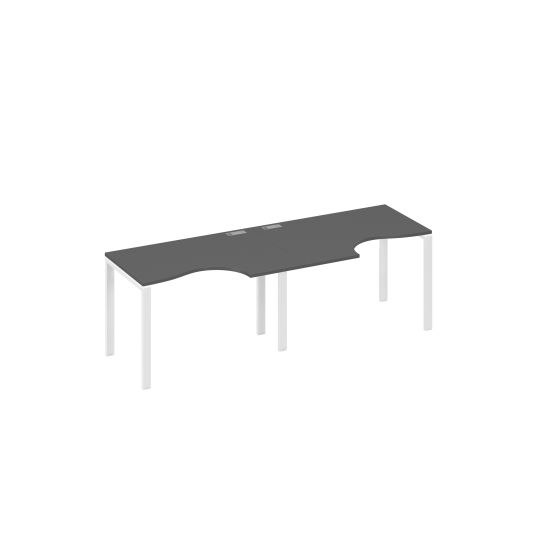 Рабочая станция опоры UNO (2х120) столы Классика антрацит премиум / металлокаркас белый