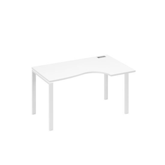 Стол металлокаркас UNO эргономичный правый Классика белый премиум / металлокаркас белый