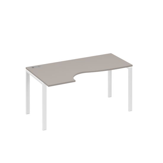 Стол эргономичный левый Классика на металлокаркасе UNO мокко премиум / металлокаркас белый