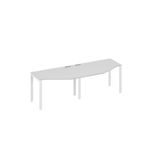 Рабочая станция на каркасе UNO (2х120) столы Техно серый / металлокаркас белый