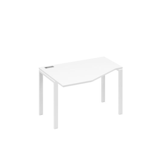 Стол Техно эргономичный левый на металлокаркасе UNO белый премиум / металлокаркас белый