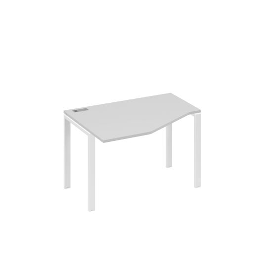 Стол Техно эргономичный левый на металлокаркасе UNO серый / металлокаркас белый