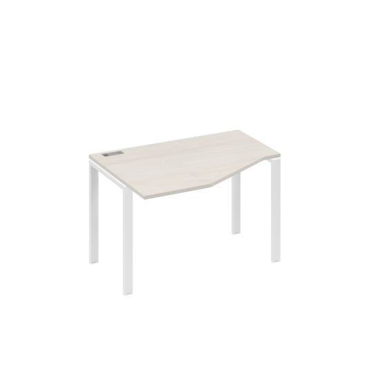 Стол Техно эргономичный левый на металлокаркасе UNO дуб / металлокаркас белый