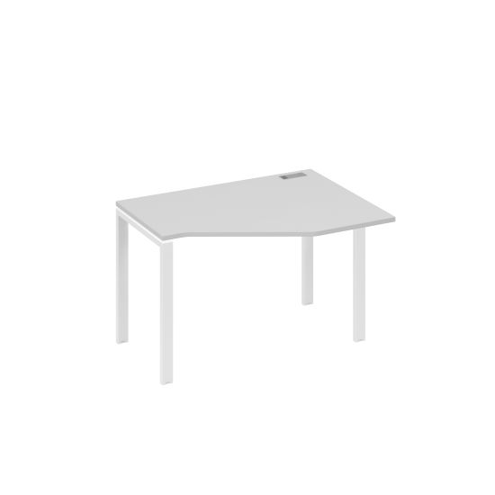 Стол эргономичный правый Техно на металлокаркасе UNO серый / металлокаркас белый