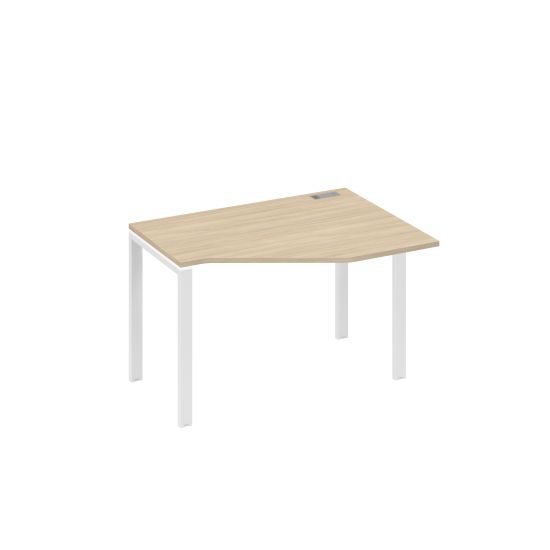 Стол эргономичный правый Техно на металлокаркасе UNO дуб скандинавский / металлокаркас белый