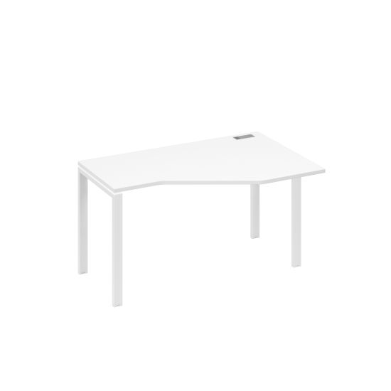 Стол правый эргономичный Техно металлокаркас UNO белый премиум / металлокаркас белый