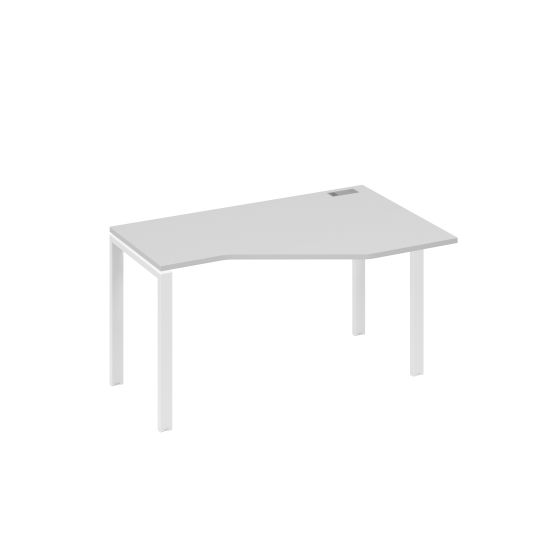 Стол правый эргономичный Техно металлокаркас UNO серый / металлокаркас белый