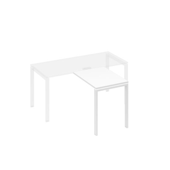 Брифинг-приставка с каркасом UNO белый премиум / металлокаркас белый