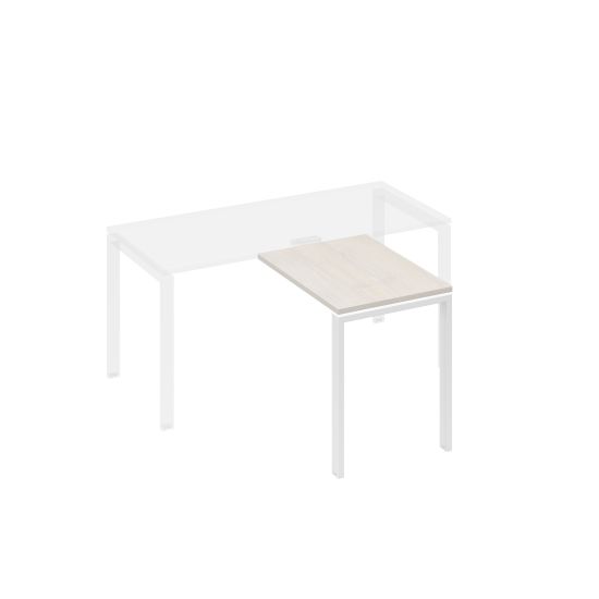 Брифинг-приставка с каркасом UNO дуб / металлокаркас белый